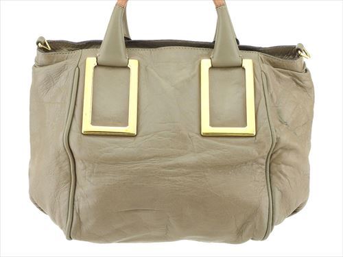 Chloe Hand bag Beige leather Woman Authentic Used S1008 | eBay