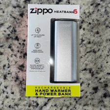Zippo Manufacturing Company Silver HeatBank 6 Rechargeable Handwarmer New