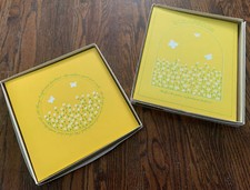 Vtg New C.R. Gibson Unimount Photo Album Scrapbook Pair Yellow Meadow Flowers