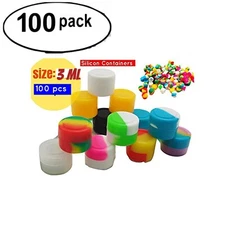 3ml Silicone Container Mixed Color Case 100pcs Food Storage Non-Stick Round Jar