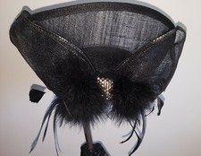 Vintage Hand Made Womans Fashion Wide Brim Kentucky Derby Sun Hat - Bling