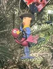 2025 Cowboy Riding Ostrich Misfit Rudolph Red Nosed Reindeer Christmas Ornament