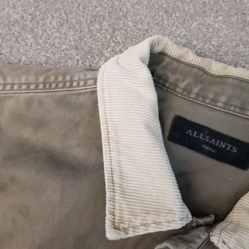 All Saints Mens Shirt Small Green Khaki Lancer Military Overshirt Utility Field - Picture 3 of 12
