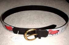 Ladies Leather  Needlepoint Horse Handmade Belt Size Small 29" to 33" MZC