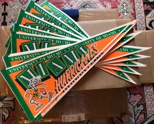 Vintage Miami Hurricanes Wincraft Pennant 12” x 30”