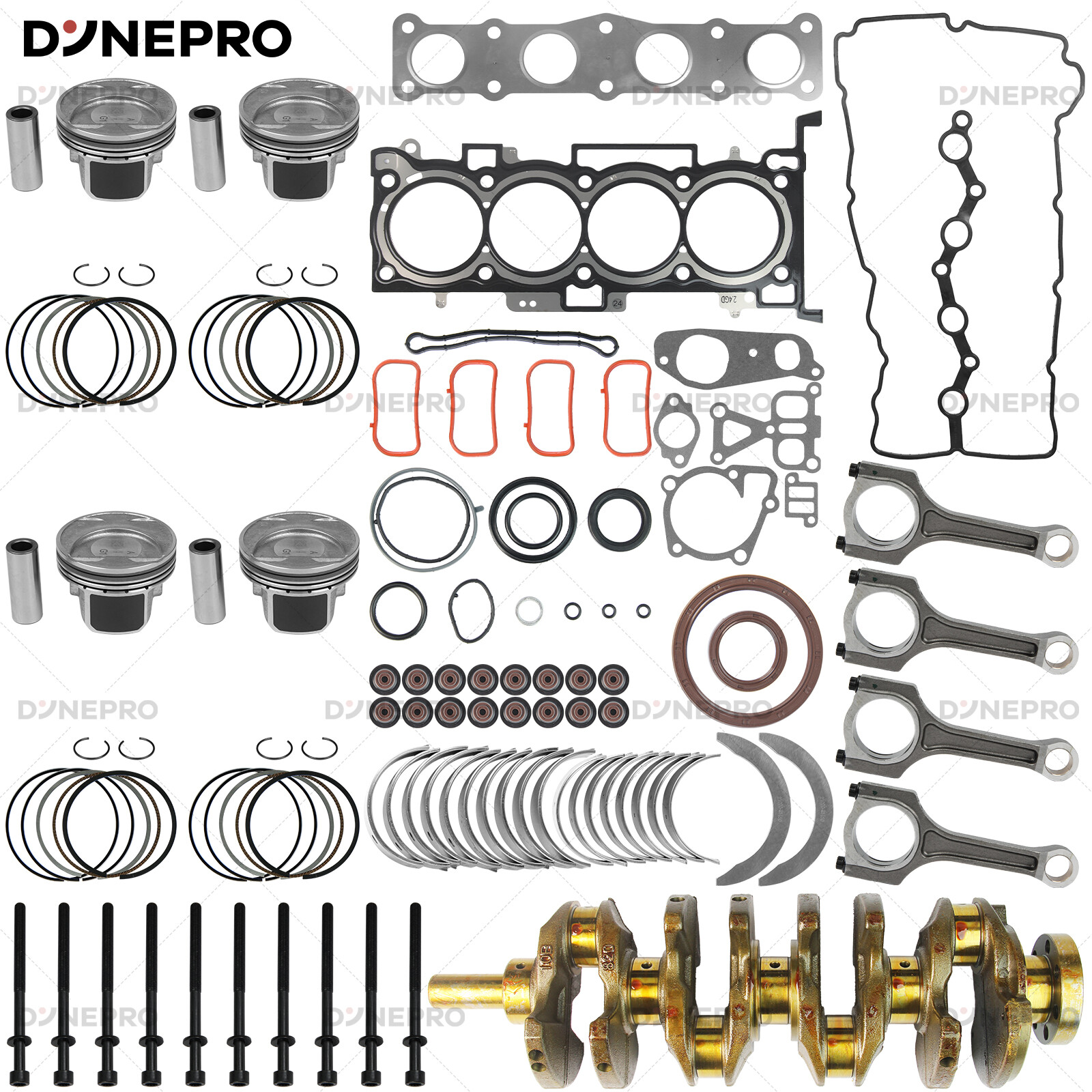 Hyundai Sonata Kia Sportage 2.0L Turbo G4KH Engine Rebuild Kit with Crankshaft