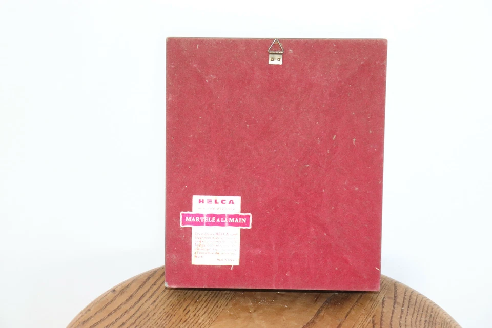  tableau Helca martelé à la main émaux d'art , Japonisant, oiseau sur sa branche - Photo 3/3