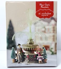 St Nicholas Square Village Fiber Optic Fountain Kids Light up Christmas NEW NIB