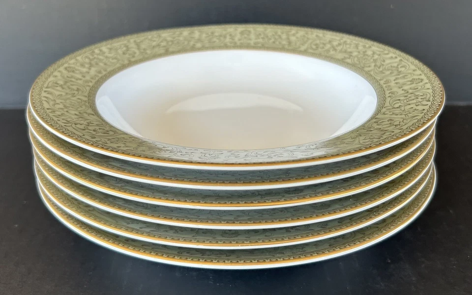 Juego de 6 cuencos de sopa de borde ancho Sango Versailles 3632 8 1/2" Foto 2 de 4