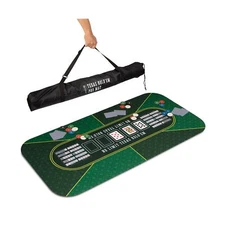 GAMBLUXE 47"X23" / 70"X35" Professional Poker Mat for Table - Smooth Water Re...