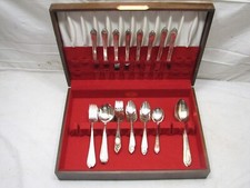 Vintage Silverplate Camile Dinner Set & Chest Oneida Community Flatware 53pc Lot