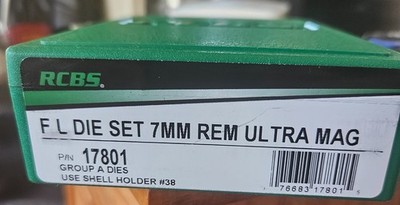 (NEW) F L DIE SET 7MM REMINGTON ULTRA MAG NEW NEVER BEEN OPENED