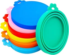 7 Pcs Pet Can Covers, Food Can Lids, Universal BPA Free Silicone Can Lids Covers