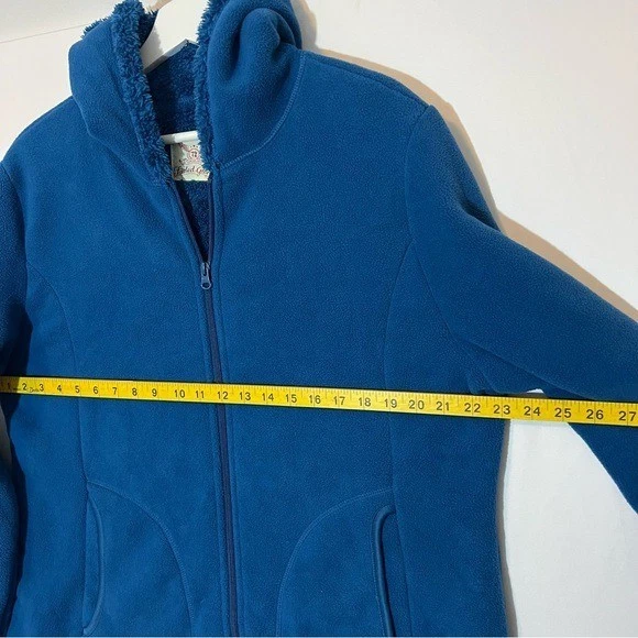 Chaqueta con capucha Faded Glory para mujer XL (16-18) polar azul bolsillos con cremallera completa Foto 4 de 4