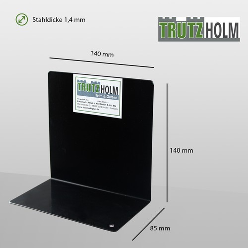 Buchstützen Buchständer Buchwinkel 5 Paar 140x140x85 mm Stahl schwarz   - Bild 4 von 6