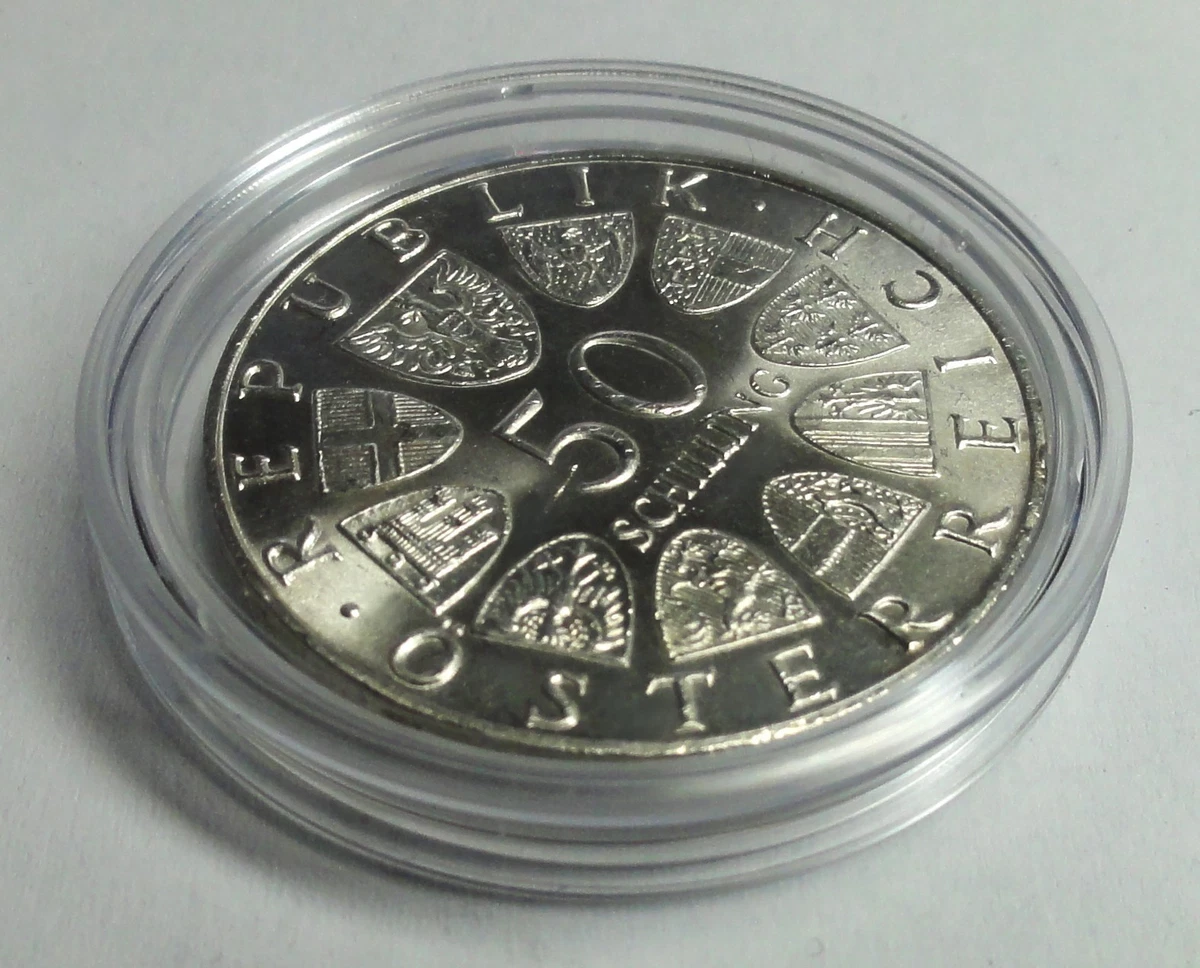 Österreich 50 Schilling  SILBER Münze 1971: ING JULIUS RAAB fast st/unz- Kapsel