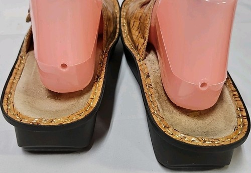Algeria Womens Sz 40. US 9.5-10 Fiona F10-418 Leather Cork Print Slide Sandals - Picture 8 of 15