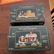 New Bright Holiday Express Log Mill Wood Car and Bakery, 380-3 and 380-4