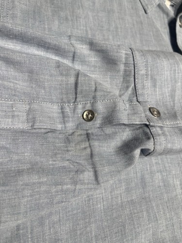 Rag & Bone Shirt Men’s XL Fit 3 Blue Linen Cotton Dress Casual Work Button Up - Picture 8 of 12