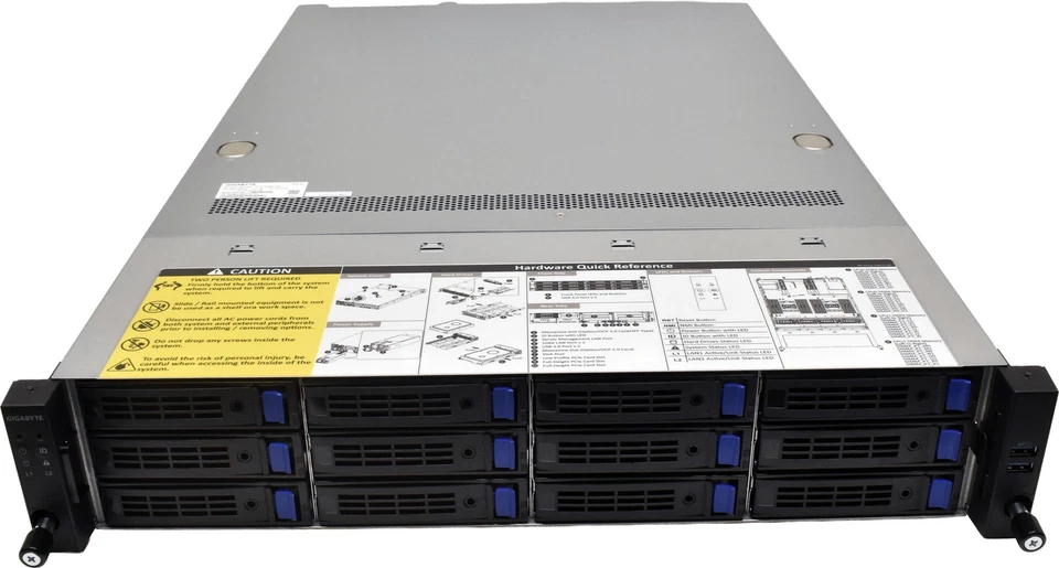 Gigabyte R282-Z90 Server AMD EPYC 7002/7001 0GB PC4 2xHeatsink RailKit Neu OVP - Bild 3 von 4