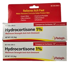 Hydrocortisone OINTMENT 1% Max OTC Strength 1oz PADAGIS ( 2 pack ) --
