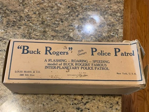 1930’s MARX & Co. BUCK ROGERS Rocket Police Patrol Wind-Up Toy Original Box Only