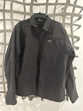 Very Rare Arc'teryx Cronin Heavy Duty Cotton Work Outdoor Overshirt Mens L Black