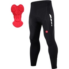 Souke Sports Cycling Pants for Men Padded Bike Tights Medium, Fleece-black