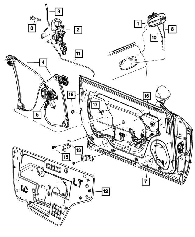Genuine Mopar Front Door Latch Left 4589603ae