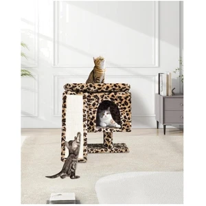 Leopard Imprimer Condo d'arbre de chat avec le poste de scratching