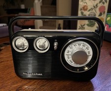RARE Studebaker SB2003BC Portable AM/FM Retro Radio AUX Jack - BLACK SILVER NIB