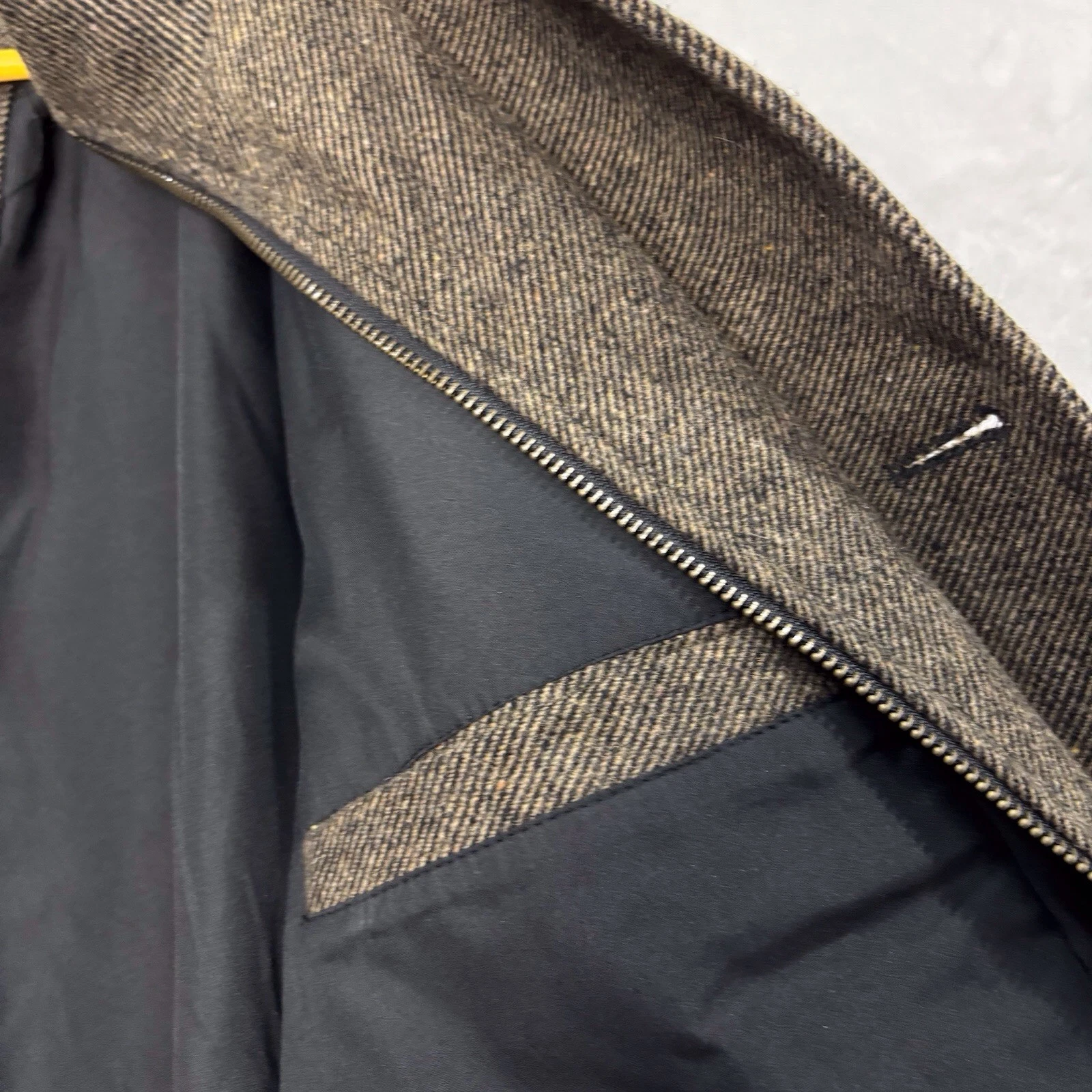 Wantdo Wool Blend Pea Coat Jacket Trench Coat Men L Herringbone Tweed Brown NEW - product detail image 11