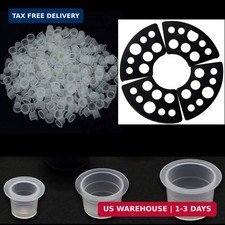 300pcs Tattoo Ink Cups Mixed with 4 Caps Holders, 100 Small 100 M