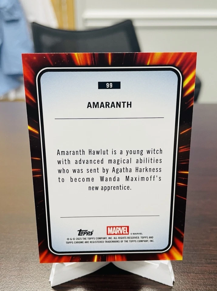 Amaranth /50 GOLD CRACKED ICE 1ST APPEARANCE 2025 Topps Chrome Marvel - Image 2 of 2