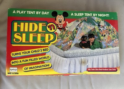 Disney Vintage Hide 'N Sleep Twin Size Bed Tent Mickey Mouse Jungle Theme New