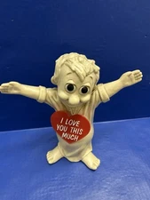 BIG 1968 Russ Berrie & Co I Love You This Much Figurine Valentines Gift - 11.5"