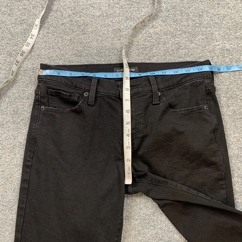 Pantalones de mezclilla Lucky Brand para mujer 8 negros dulces tiro medio rectos 5 bolsillos elásticos Foto 4 de 4