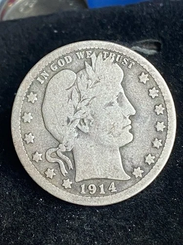 1914 25C Barber Quarter Dollar | Contains Silver | US Coin