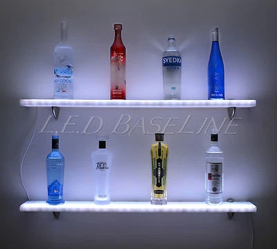 LED BASELINE 32 Inch Floating LED Wall Shelf Display Color Changing Lighted Shelf with App Co
