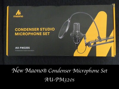 New Maono XLR Cardioid Boom-Arm Condenser Microphone Set - Model AU-PM320S