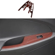 For Hyundai Tucson 2016-21 Wood Grain Red Inner Glass Window Lifting Panel Trim