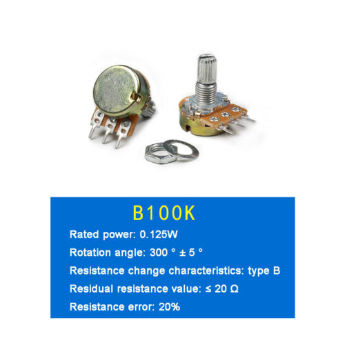 Variable Resistor Potentiometer Pot Lin Linear B1K B2K B10K B20K B50K B100K B1M - Picture 14 of 29