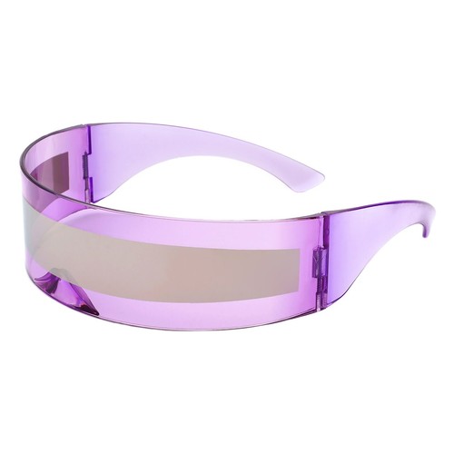 Futuristic Cyclops Shield Sunglasses Mirrored Mono Lens Rectangle Shades UV 400 - Picture 27 of 30