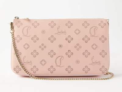 Christian Louboutin Loubila Rosy Pink Leather Pouch Chain Shoulder