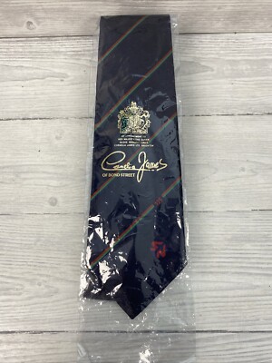 Cornelia James von Bond Street blaue Krawatte mit grünen und roten Streifen PK