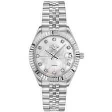 GV2 by Gevril Women's Naples 12405 Swiss Quartz MOP Dial Diamond Watch