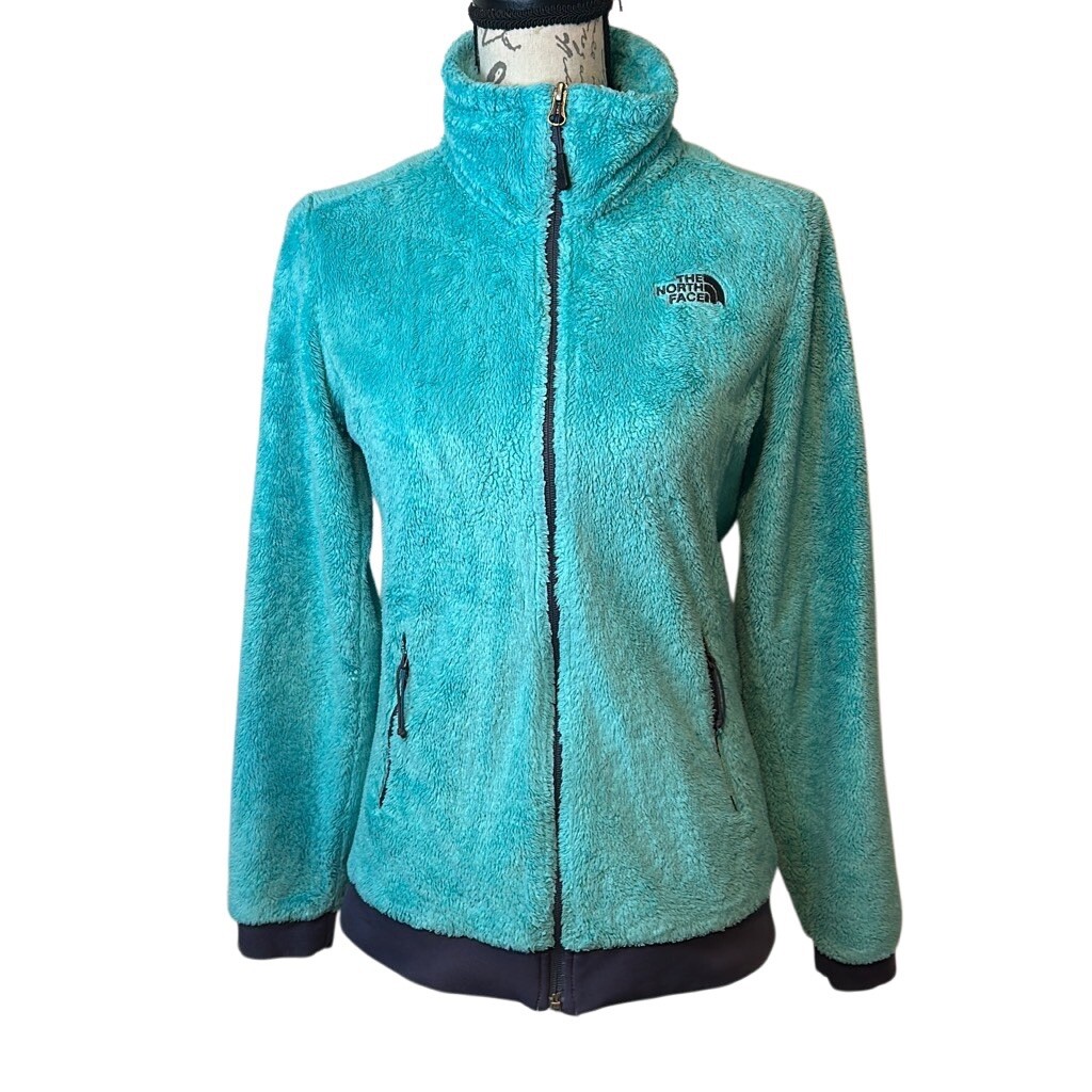 North Face Womens Turquoise Full Zip Athletic Outdoor Jacket Size S