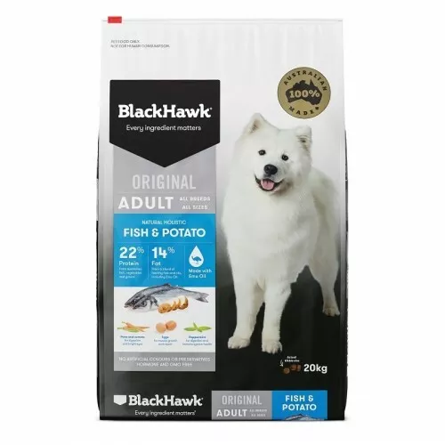 Black Hawk Dry Dog Food Adult Fish and Potato 20kg