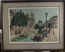 Denis Paul Noyer Pencil Signed Lithograph 242/275 Paris/Notre Dame/Seine