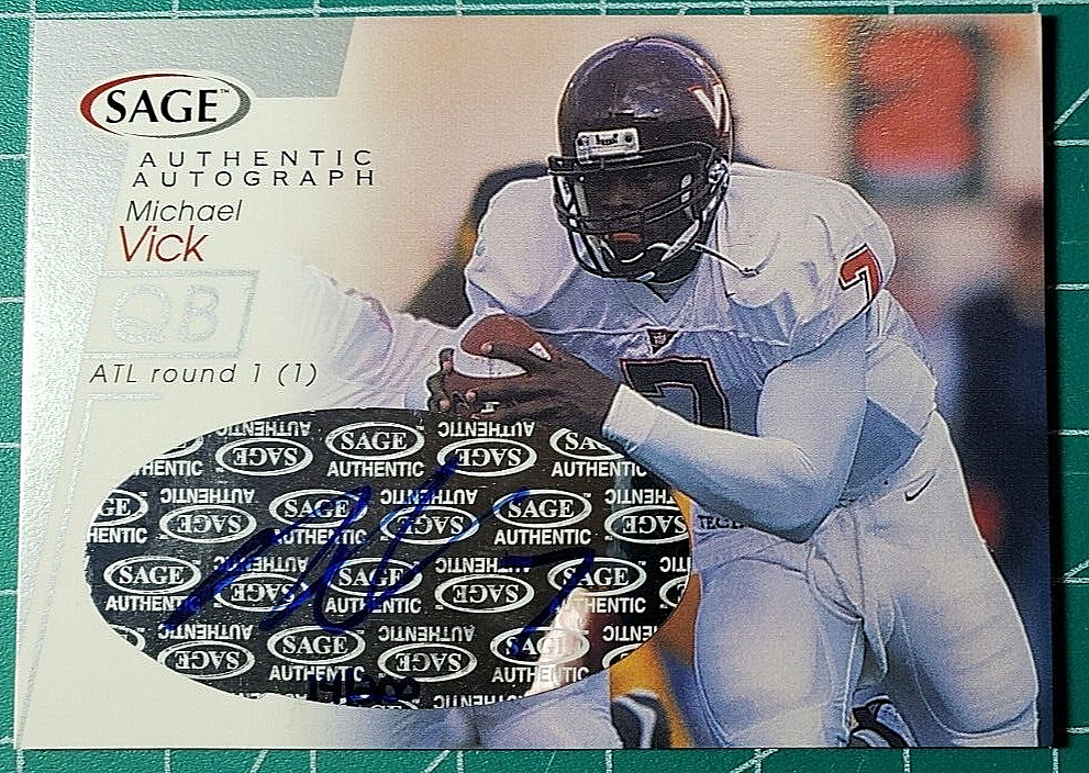 2001 SAGE Autographs   Silver #A46   Michael Vick  14/200  Team:Atlanta Falcons